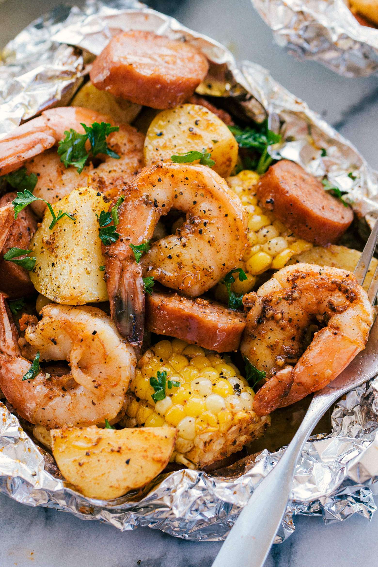 Easy Shrimp Boil Foil Packets | The Food Cafe | Just Say Yum