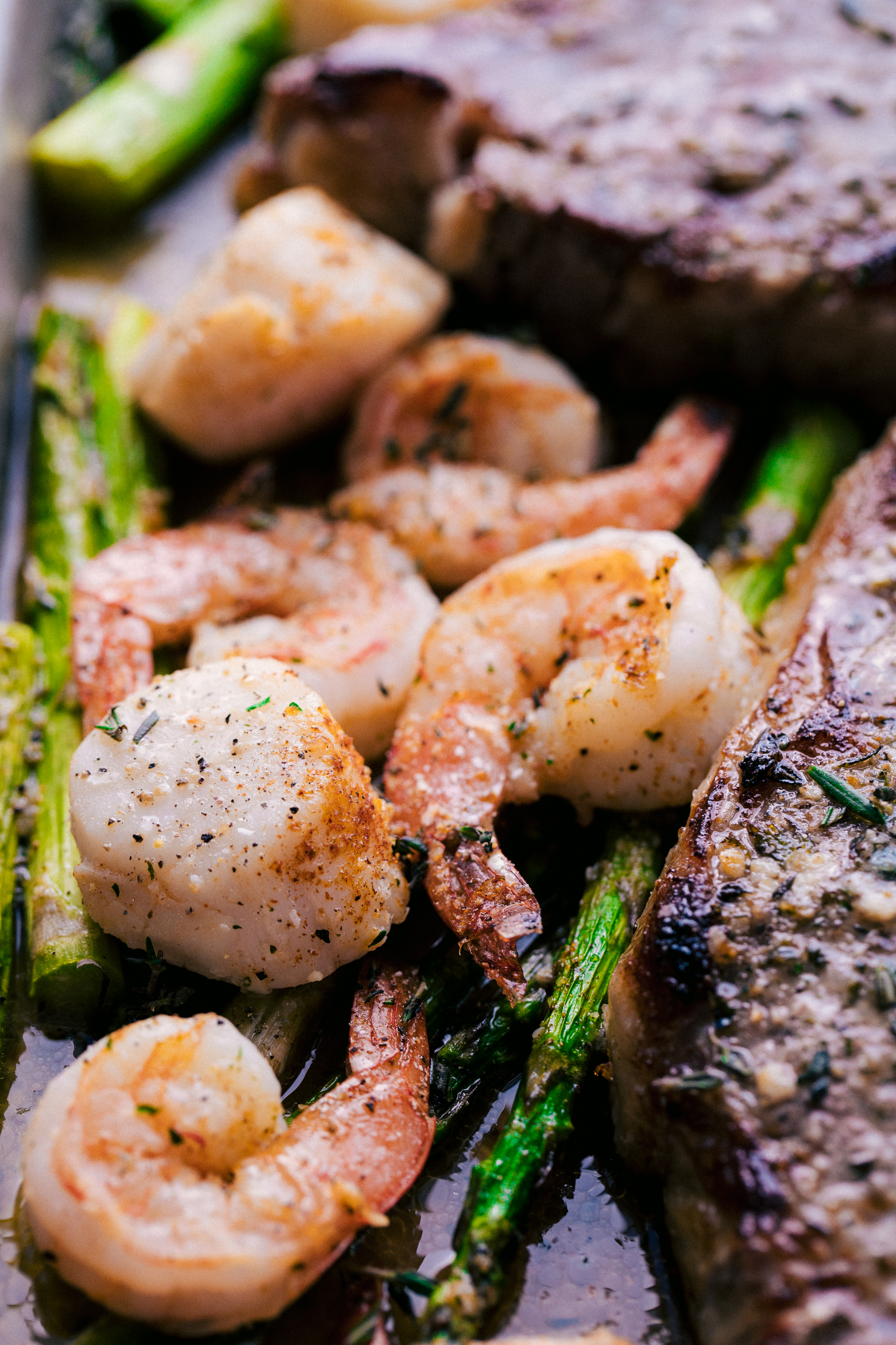 Sheet Pan Herb Garlic Butter Surf and Turf | The Food Cafe