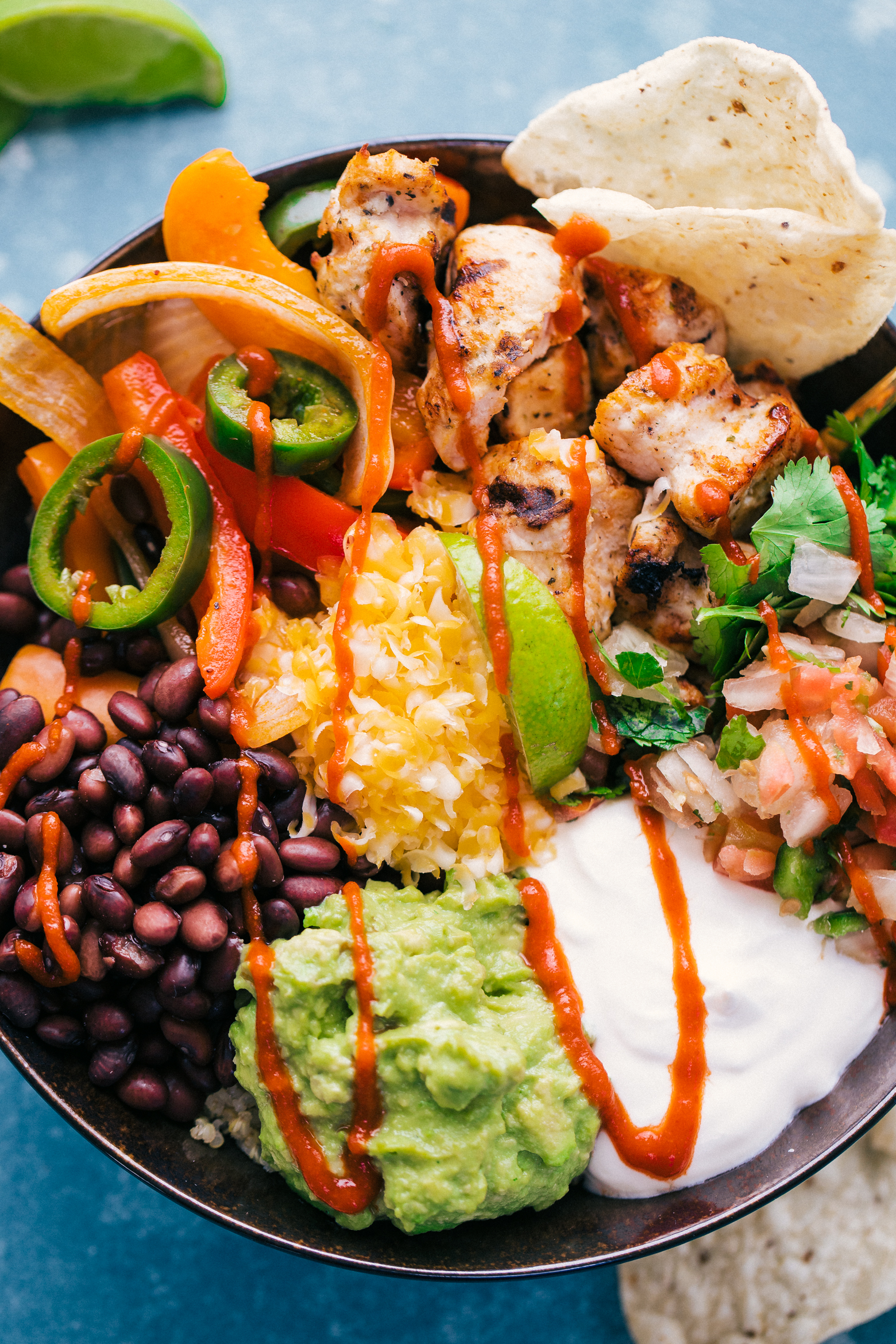 Chicken Fajita Burrito Bowls | The Food Cafe