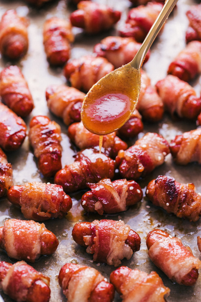 Maple Glazed Bacon Wrapped Little Smokies | The Food Cafe