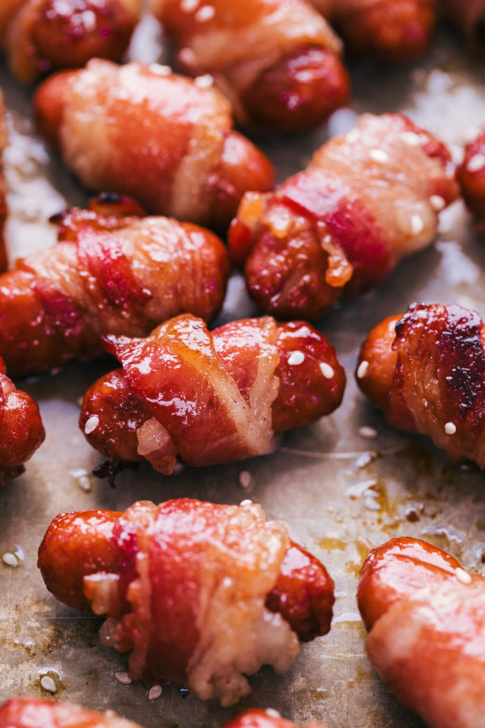 Maple Glazed Bacon Wrapped Little Smokies | The Food Cafe