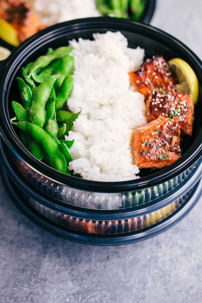Maple Glazed Salmon Meal Prep | The Food Cafe | Just Say Yum