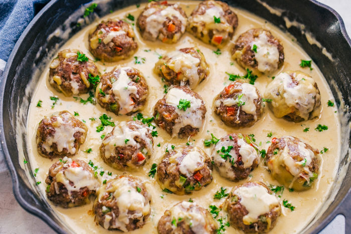 philly cheese steak meatballs