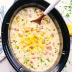 cheesy ham and potato soup in a crock pot