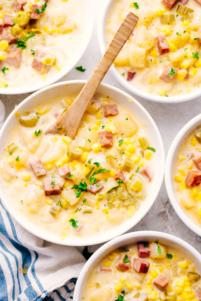 Crock Pot Cheesy Ham and Potato Soup | The Food Cafe | Just Say Yum