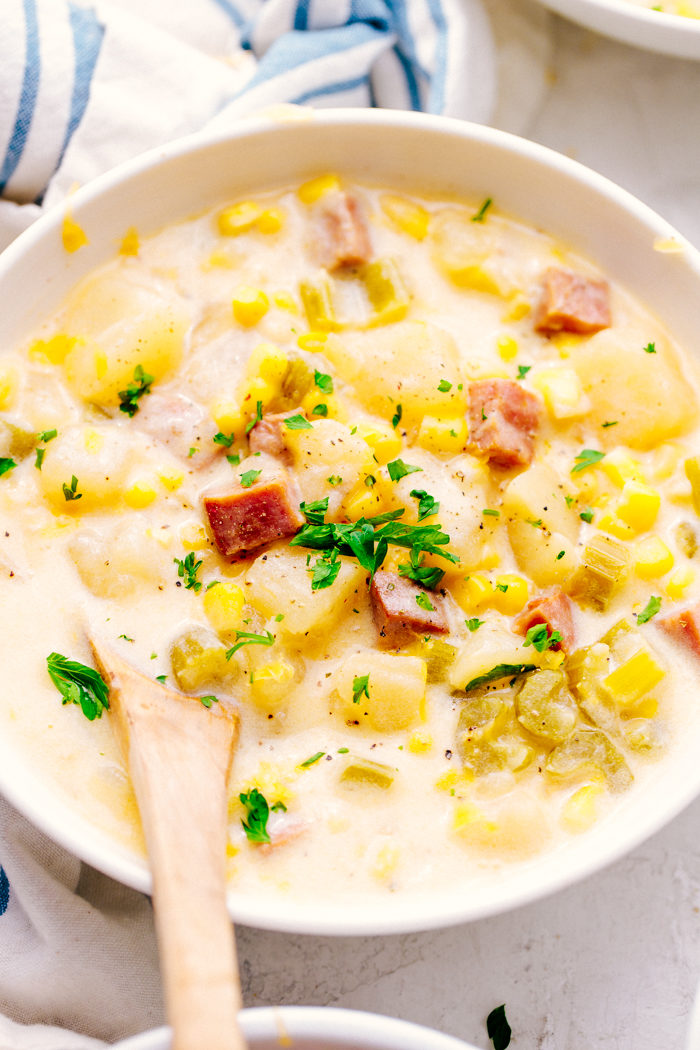 Crock Pot Cheesy Ham and Potato Soup | The Food Cafe | Just Say Yum