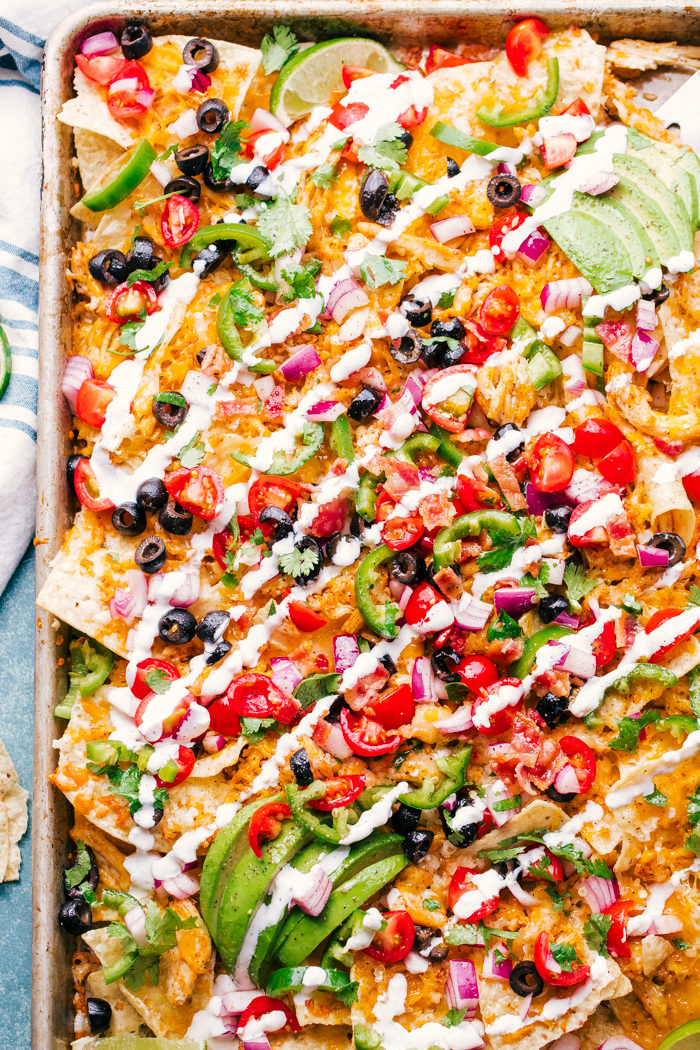 Sheet Pan Chicken Nachos | The Food Cafe | Just Say Yum