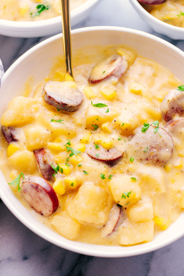 Slow Cooker Creamy Sausage and Potato Soup Recipe | The Food Cafe