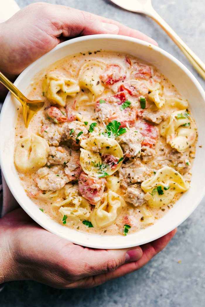 Easy Sausage Tortellini Soup Recipe | The Food Cafe