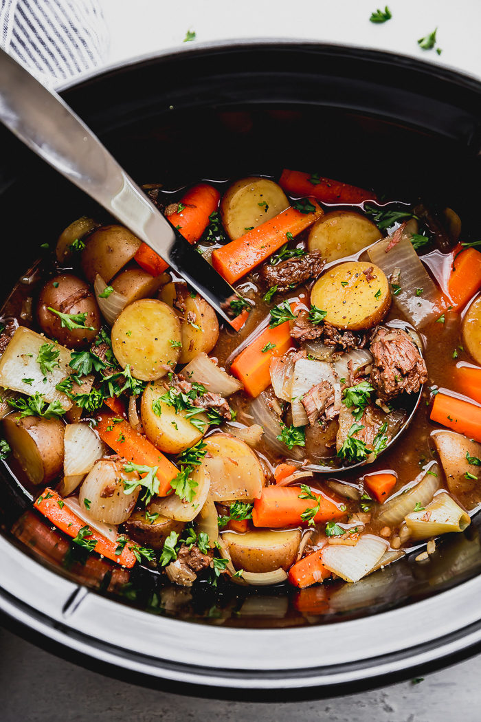 Best Ever Slow Cooker Beef Stew Recipe| The Food Cafe | Just Say Yum