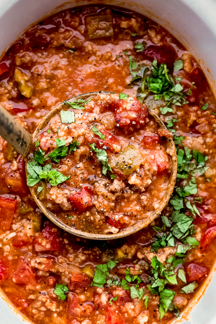 Stuffed Pepper Soup (Crockpot) | The Food Cafe | Just Say Yum